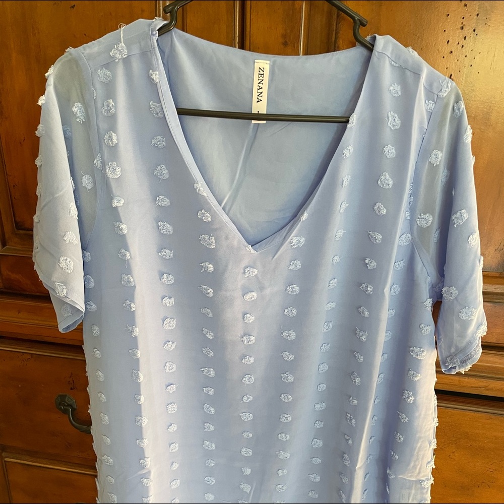 Dot blouse periwinkle blue
